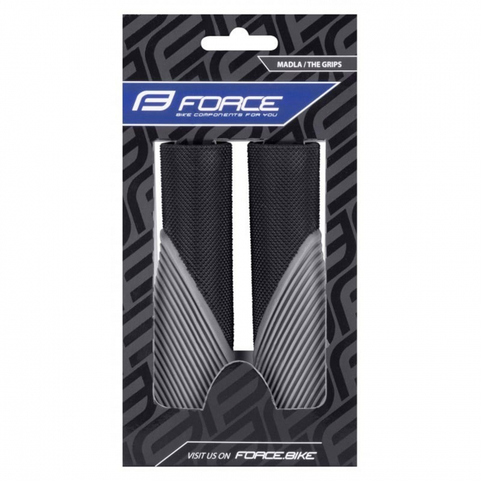 Gripuri FORCE Bow shaped, negru/gri [2]