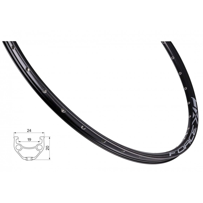 Janta 28" FORCE XC Basic Disc, aluminiu dubla, 32H, profil frana disc, negru [1]