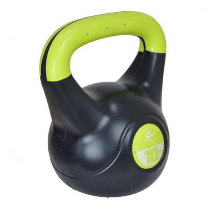 Kettlebell vinyl LIFEFIT 10 kg, negru/verde [2]