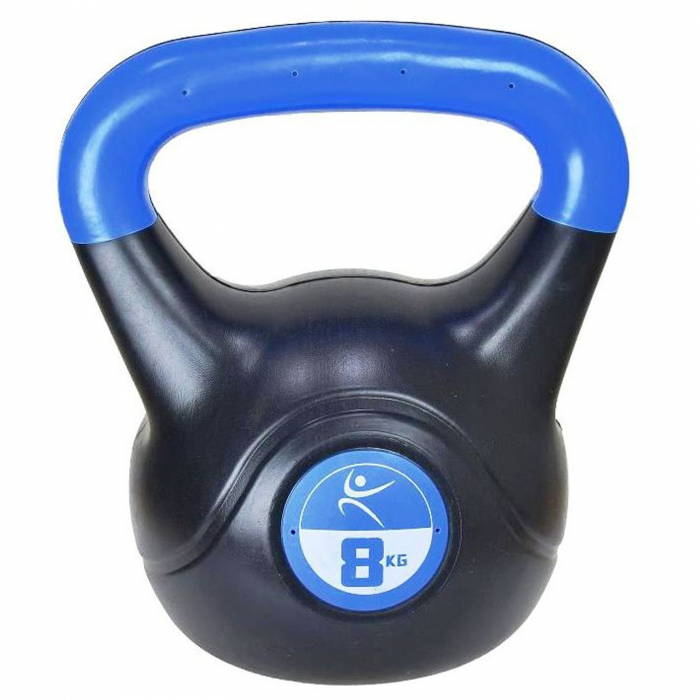 Kettlebell vinyl LIFEFIT 8 kg, negru/albastru [1]