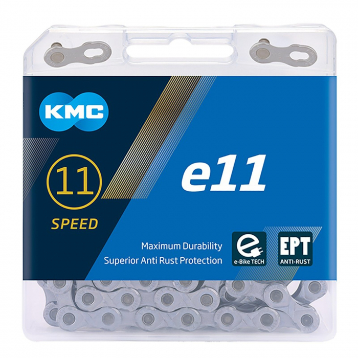 Lant KMC E11 EPT E-Bike, 122 zale, za rapida, compatibil 11 viteze, argintiu [3]