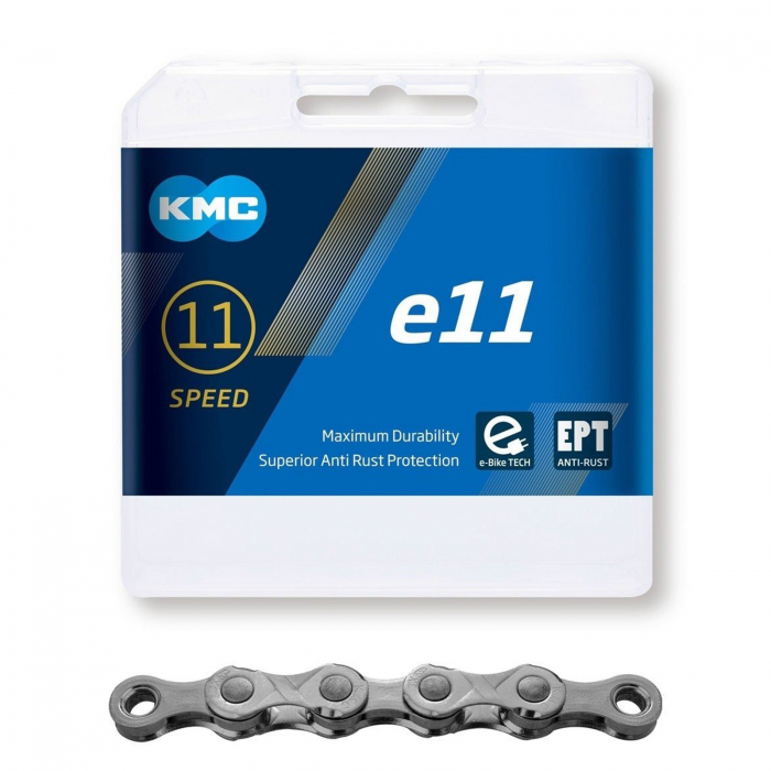 Lant KMC E11 EPT, 136 zale, compatibil E-Bike 11 viteze, argintiu [1]