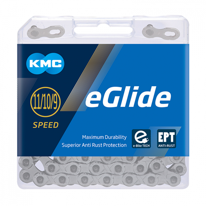 Lant KMC eGlide EPT Cues, 118 zale, za rapida, compatibil  9/10/11 viteze, argintiu [2]