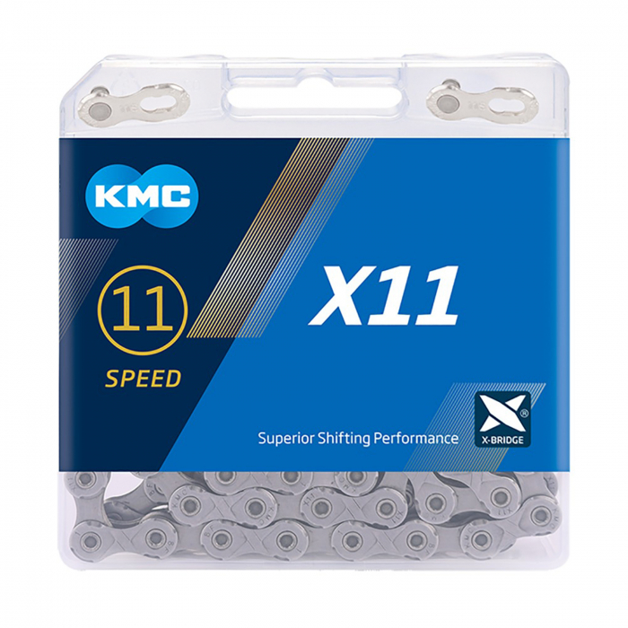 Lant KMC X11R, 118 zale, za rapida, compatibil 11 viteze, argintiu [2]