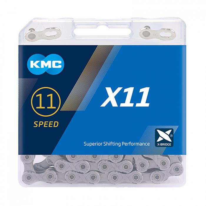 Lant KMC X11R Grey, 118 zale, za rapida, compatibil 11 viteze, argintiu [2]
