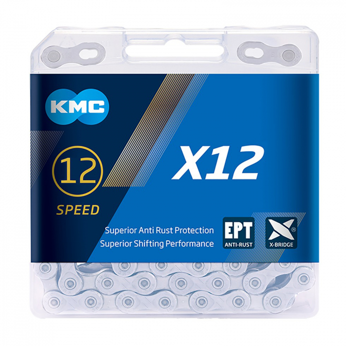 Lant KMC X12 EPT, 126 zale, za rapida, compatibil 12 viteze, argintiu [2]