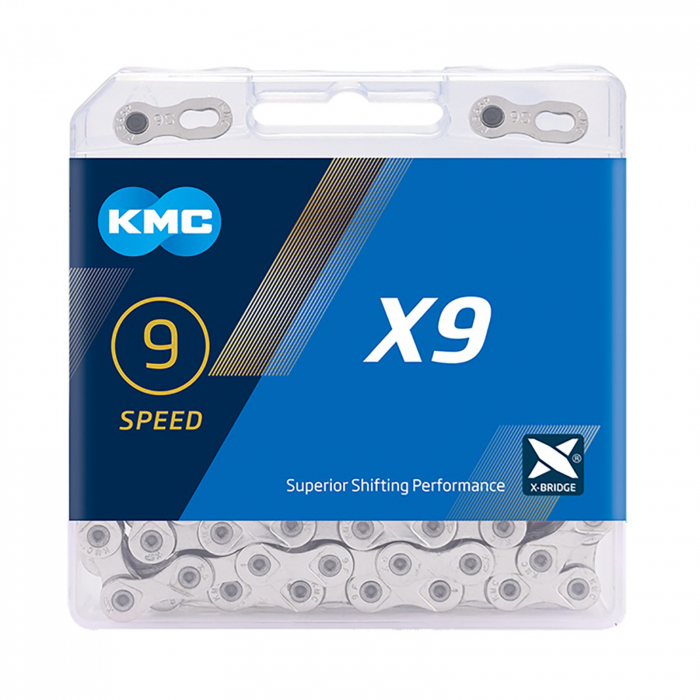 Lant KMC X9, 114 zale, za rapida, compatibil 9 viteze, gri [2]