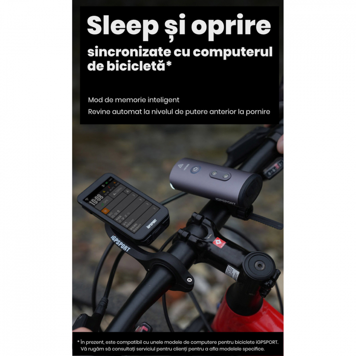 Lumina fata iGPSPORT Smart Front Light VS1800, 1800 lumeni, gri [28]