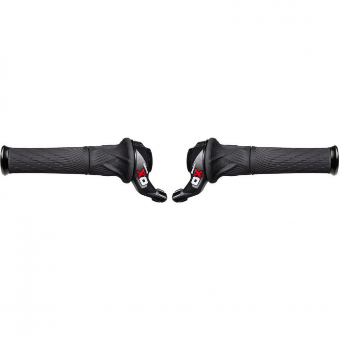 Set manete schimbator SRAM X.0 Twister-Gripshift, 2x10 viteze, negru/rosu [2]