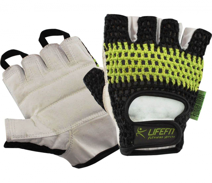 Manusi fitness LIFEFIT, negru/verde, marimea XL [1]