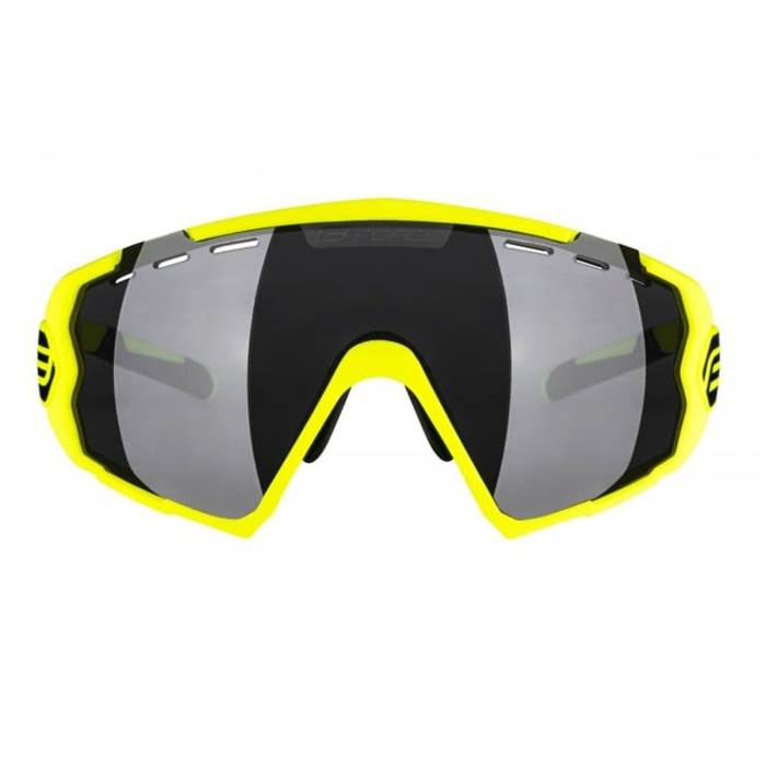 Ochelari ciclism FORCE Ombro, lentila negru laser, galben fluo mat [3]