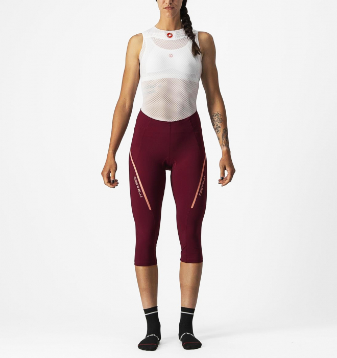 Pantaloni 3/4 de dama CASTELLI Velocissima 3 Knicker, visiniu/roz, marime M [1]