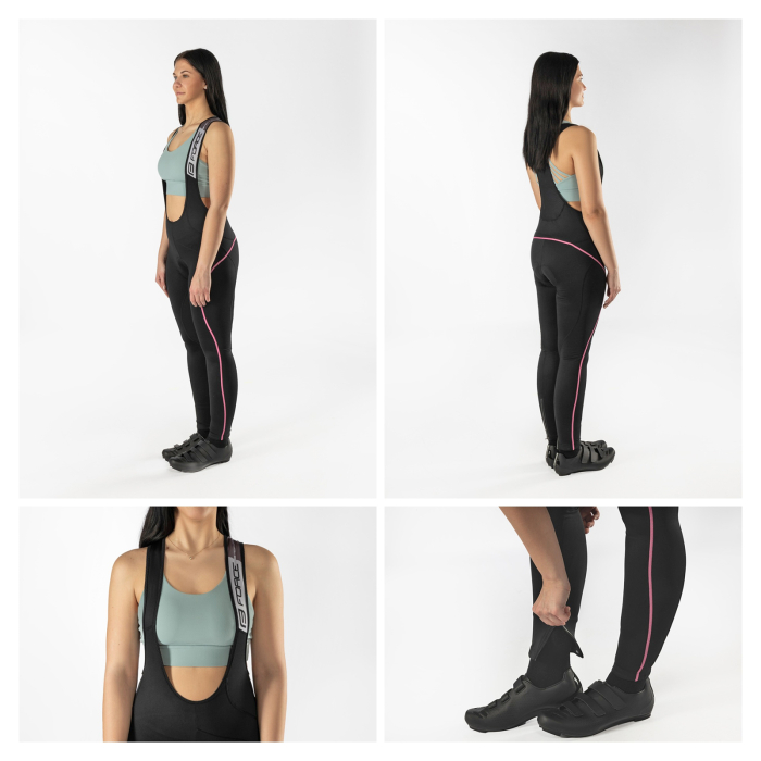 Pantaloni ciclism de dama cu bretele si bazon FORCE Reflex Line [3]