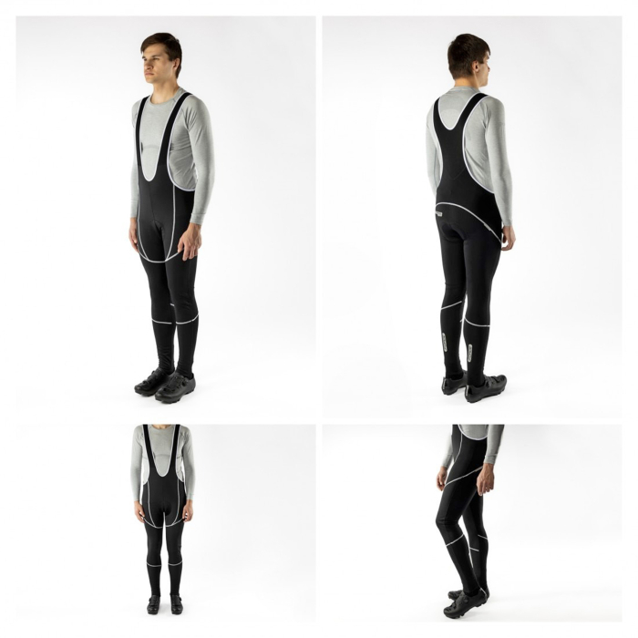 Pantaloni ciclism lungi cu bretele FORCE Z70 [4]