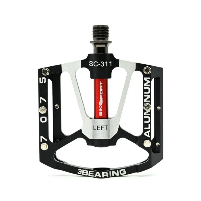 Pedale BIKESPORT West Biking SC-311, aluminiu CNC, negru/alb [1]