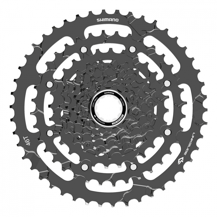 Pinioane casetate SHIMANO Cues CS-LG400-9, 11-46T, 9 viteze, negru [2]