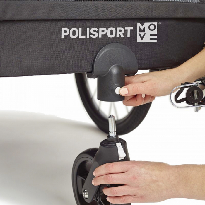 Remorca/Carucior transport copii POLISPORT, negru/albastru [3]