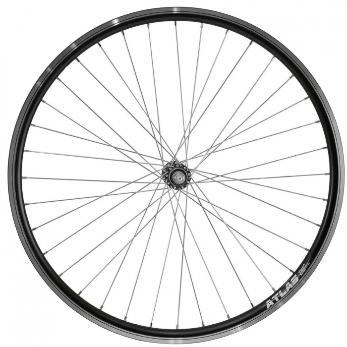 Roata fata 26" CERURIM Atlas, aluminiu dubla, profil frana V-Brake, 36H, negru [1]