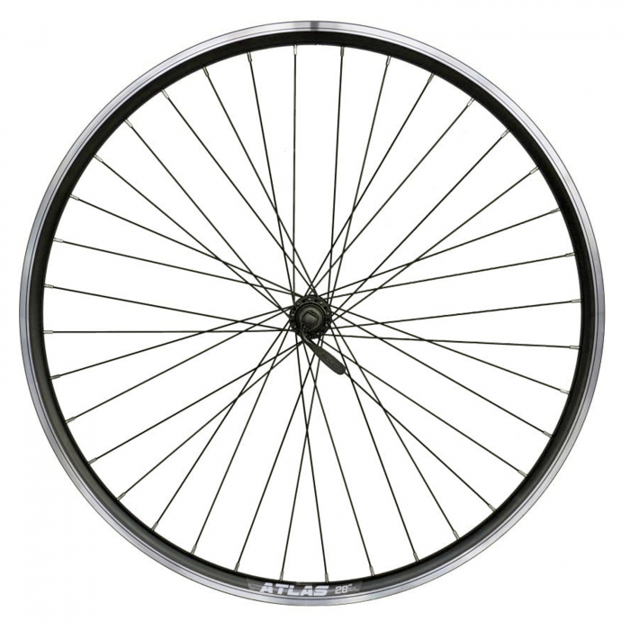 Roata fata 28" CERURIM Atlas, aluminiu dubla, profil frana V-Brake, butuc SHIMANO HB-TX500, 32H, negru [1]