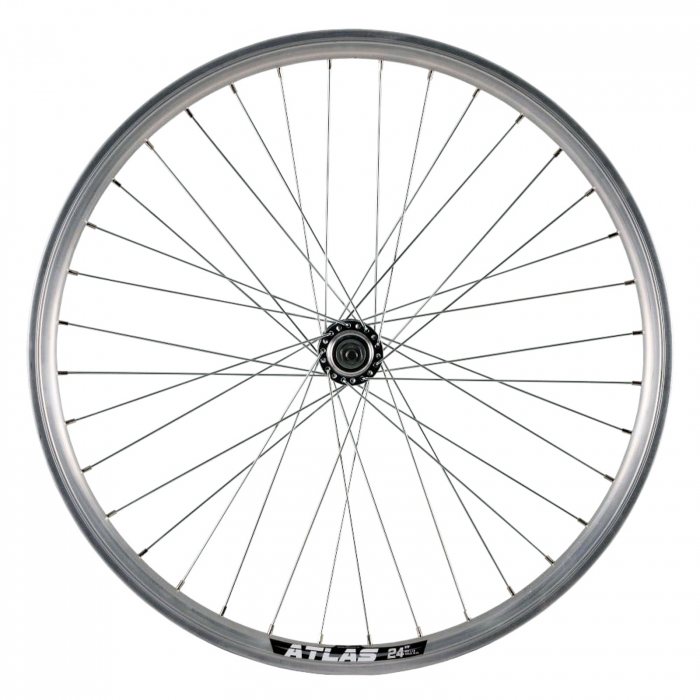 Roata spate 24" CERURIM Atlas, aluminiu dubla, profil frane V-Brake, 36H, argintiu [2]