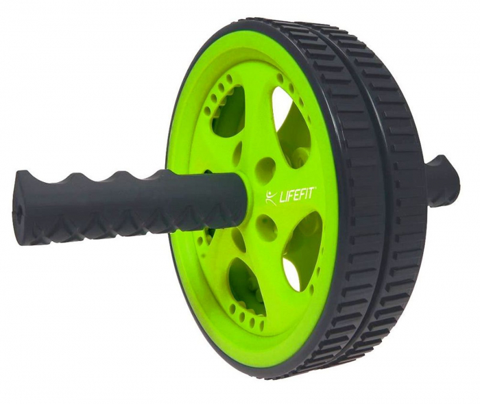 Roata exercitii dubla LIFEFIT, verde/gri [1]
