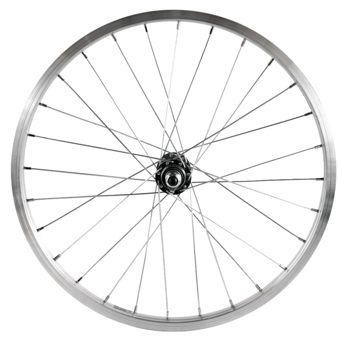 Roata fata 20" CERURIM Luna, aluminiu simpla, profil V-Brake, 28H, argintiu [2]