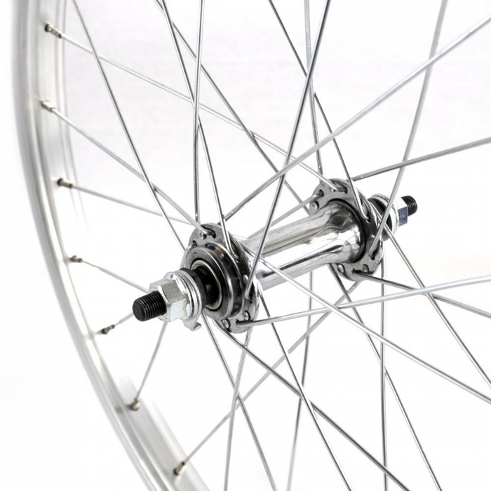 Roata fata 20" CERURIM Luna, aluminiu simpla, profil V-Brake, 28H, argintiu [3]