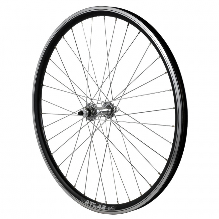 Roata fata 24" CERURIM Atlas, aluminiu dubla, profi lfrana  V-Brake, 36H, negru [1]