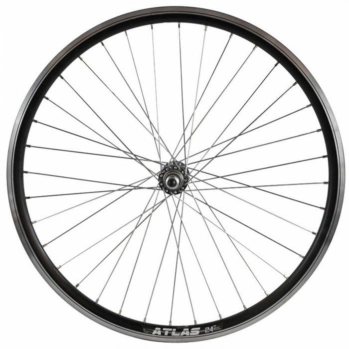 Roata fata 24" CERURIM Atlas, aluminiu dubla, profi lfrana  V-Brake, 36H, negru [2]