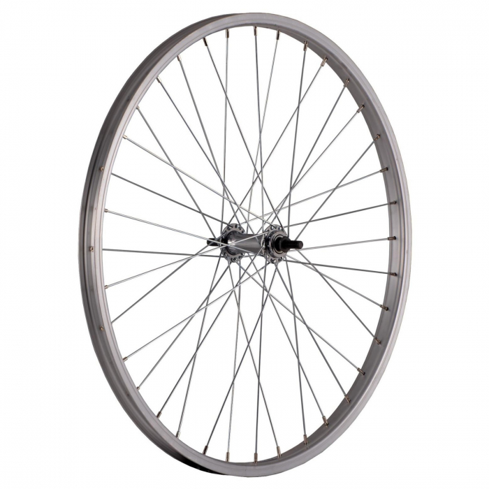 Roata fata 24" CERURIM Luna, aluminiu simpla, profil frana V-Brake, 36H, argintiu [2]