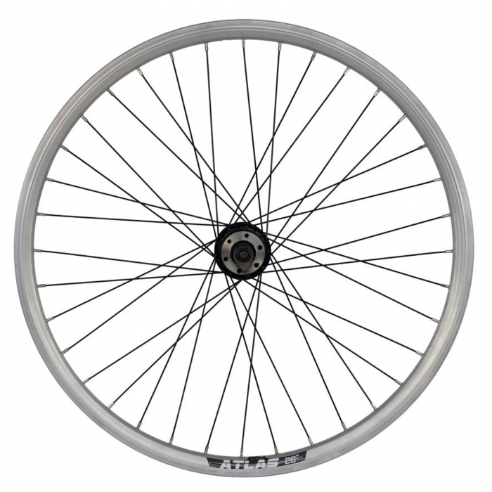 Roata fata 26" CERURIM Atlas, aluminiu dubla, profil frana disc, 36H, argintiu [1]