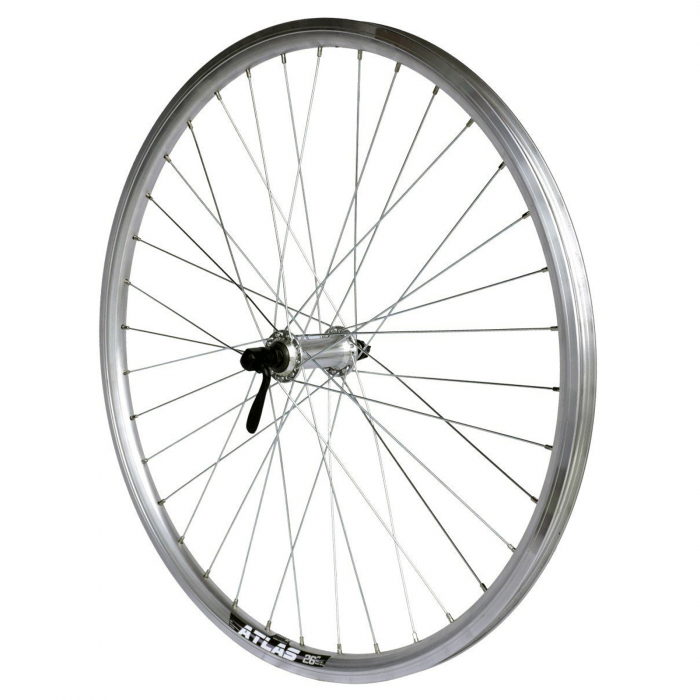 Roata fata 26" CERURIM Atlas, aluminiu dubla, profil frana V-Brake, 36H, argintiu [2]