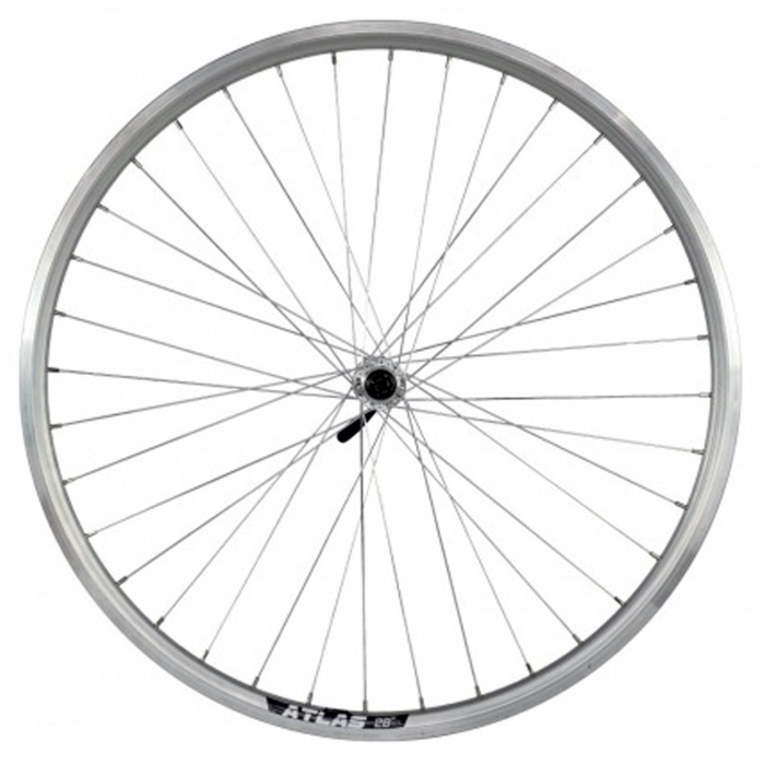 Roata fata 28"x36H CERURIM Atlas (622x18), aluminiu simpla, profil frane V-Brake, butuc Shimano, argintie [1]