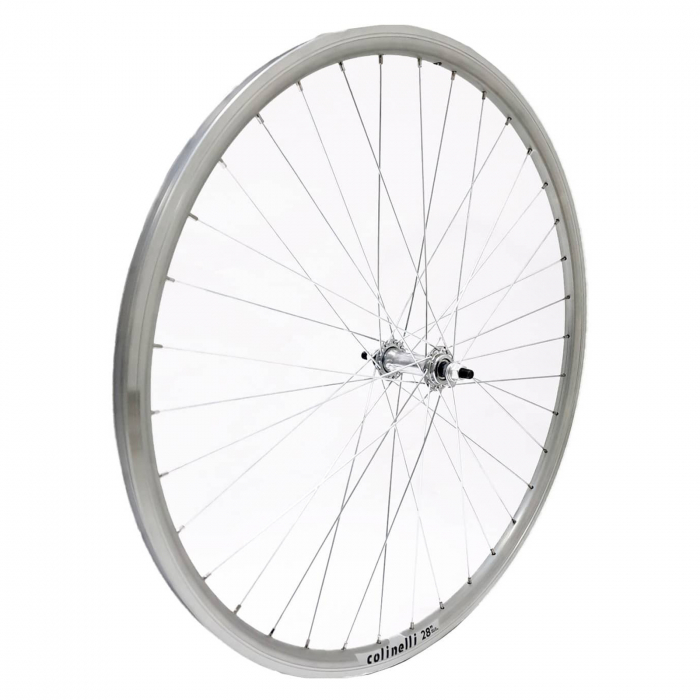 Roata fata 28"x36H CERURIM Atlas (622x18), aluminiu dubla, profil frane V-Brake, argintiu [2]