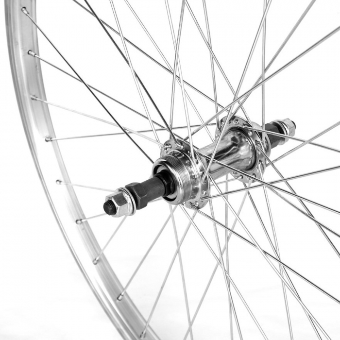 Roata spate 24" CERURIM Lyra, aluminiu simpla, profil frana V-Brake, 36H, argintiu [3]