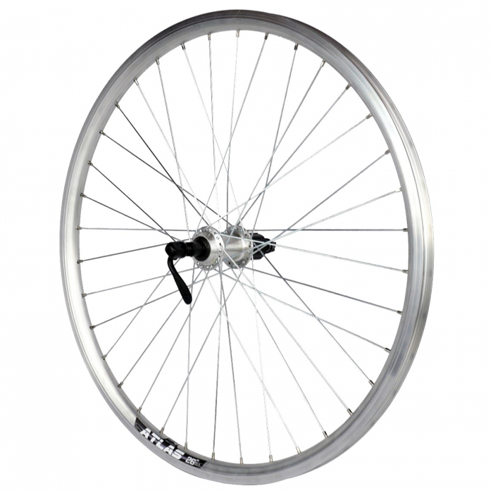 Roata spate 26" CERURIM Atlas, aluminiu dubla, butuc Shimano, profil frana V-Brake, 36H, argintiu [2]