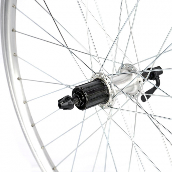 Roata spate 26" CERURIM Atlas, aluminiu dubla, butuc Shimano, profil frana V-Brake, 36H, argintiu [3]