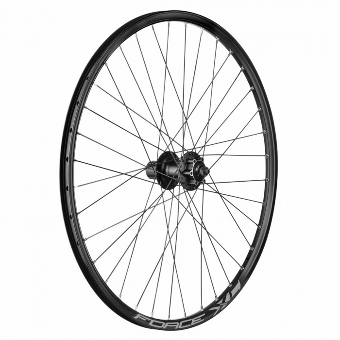 Roata spate 26"x36H FORCE XC Disc (559x19), aluminiu dubla, profil frane disc, neagra [2]