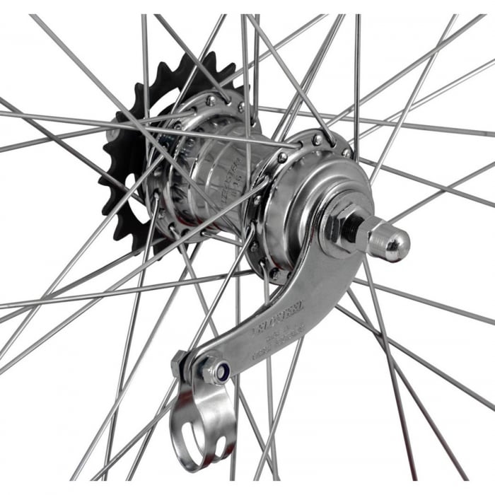 Roata spate 28" CERURIM Atlas, aluminiu dubla, profil frana V-Brake, 36H, butuc Velosteel, argintiu [3]