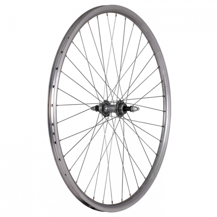 Roata spate 28" CERURIM Atlas, aluminiu dubla, profil frana V-Brake, 36H, argintiu [2]