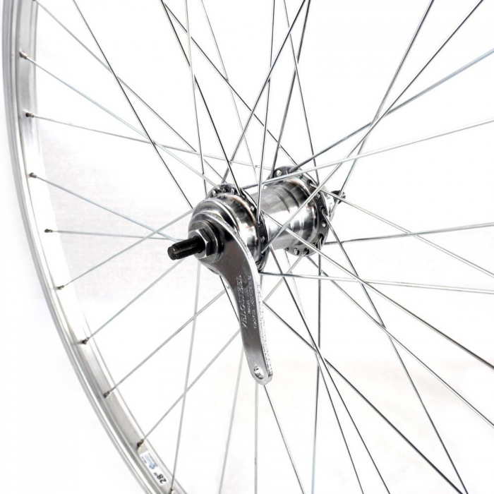 Roata spate 28" CERURIM Lyra, aluminiu simpla, profil frana V-Brake, 36H, butuc torpedo Velosteel, argintiu [4]