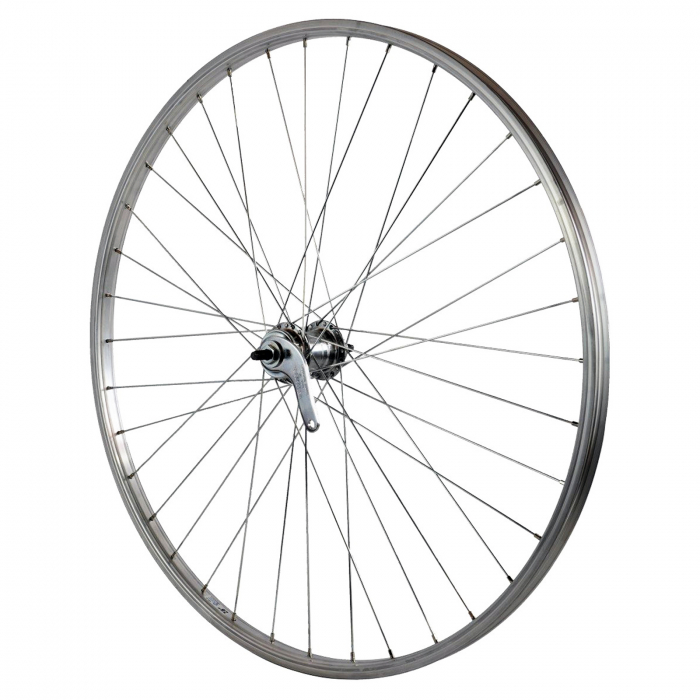 Roata spate 28" CERURIM Lyra, aluminiu simpla, profil frana V-Brake, 36H, butuc torpedo Velosteel, argintiu [3]