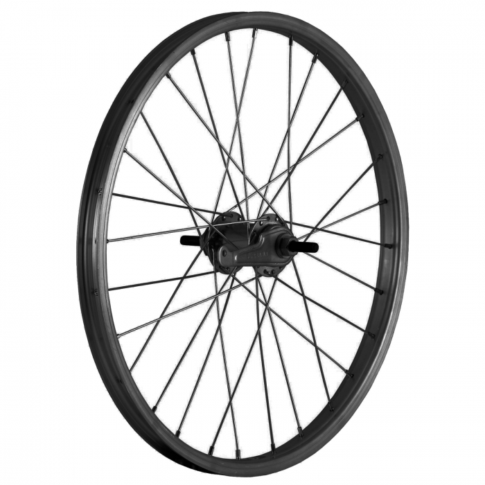 Roata spate 20" CERURIM Lyra, aluminiu simpla, profil frana V-Brake, 28H, butuc Velosteel, negru [2]