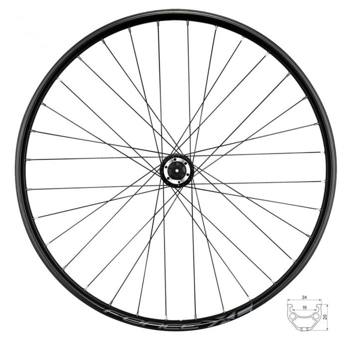Roata spate 29" FORCE XC Disc, aluminiu dubla, 32H, profil frana disc, negru [1]