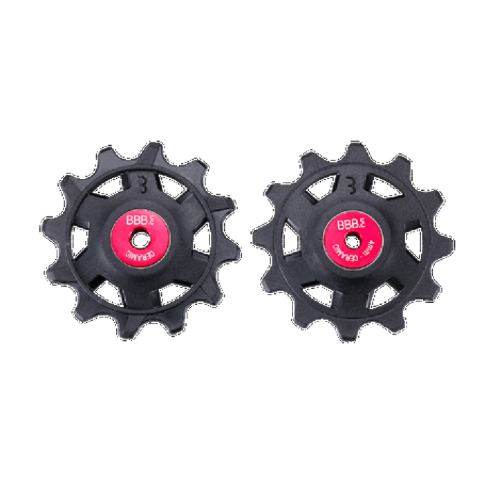 Rotite schimbator BBB BDP-10X RollerBoys 12T ceramice pentru SRAM Road, negru/rosu [4]