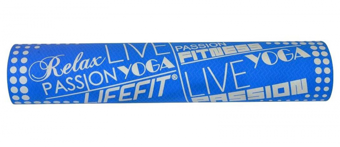 Saltea Yoga  LIFEFIT TPE 186x61x0.4 cm, albastru [2]