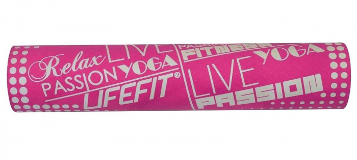 Saltea Yoga  LIFEFIT TPE 186x61x0.4 cm, roz [2]