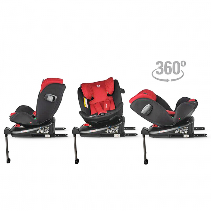 Scaun auto iSize 40-150 cm COCCOLLE Vigo Poppy red+COCCOLLE oglinda auto rear-facing [2]