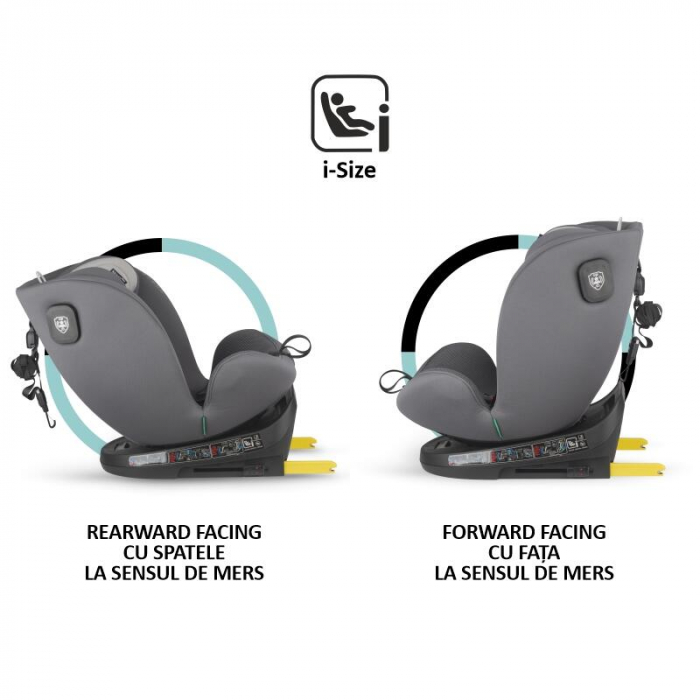 Scaun auto iSize 40-150 cm Coccolle Nova Moonlit grey+Coccolle protectie bancheta auto mica [3]