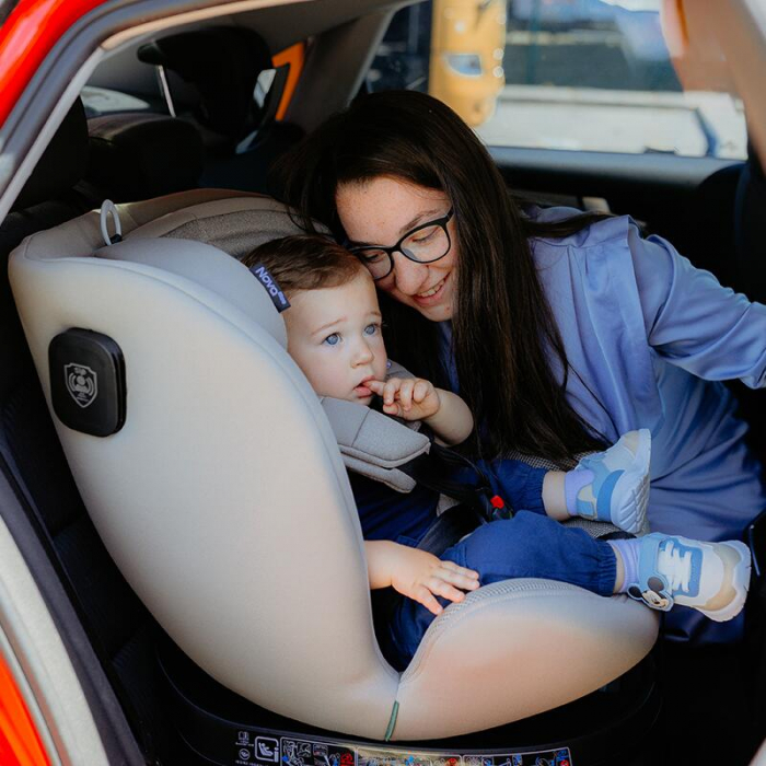 Scaun auto iSize 40-150 cm Coccolle Nova Sand beige+Coccolle protectie bancheta auto mica [18]